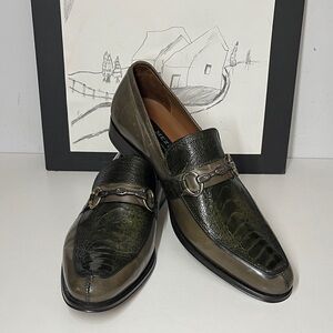 Mezlan Platinum Alligator Men’s Loafers Size US 10.5
